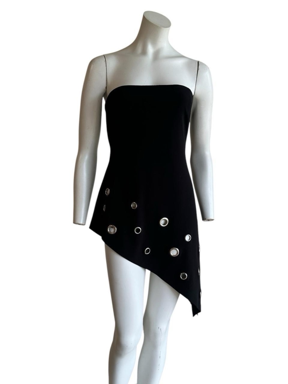 Vintage 90s y2k asymmetrical grommet grunge tunic top